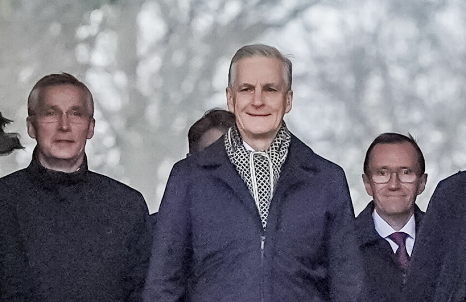 Finansminister Jens Stoltenberg, statsminister Jonas Gahr Støre og utenriksminister Espen Barth Eide.
