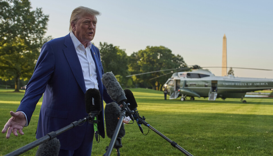 USAs president Donald Trump satte tirsdag kurs for Nato-toppmøtet i Haag.