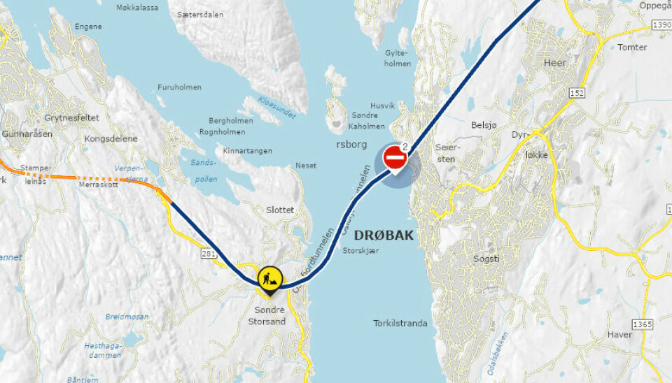 Det var røykutvikling fra en trailer i Oslofjordtunnelen onsdag morgen.