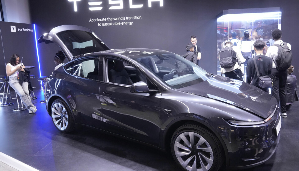 Tesla modell Y på utsilling på teknologimessen Vivatech onsdag 11 juni i Paris.