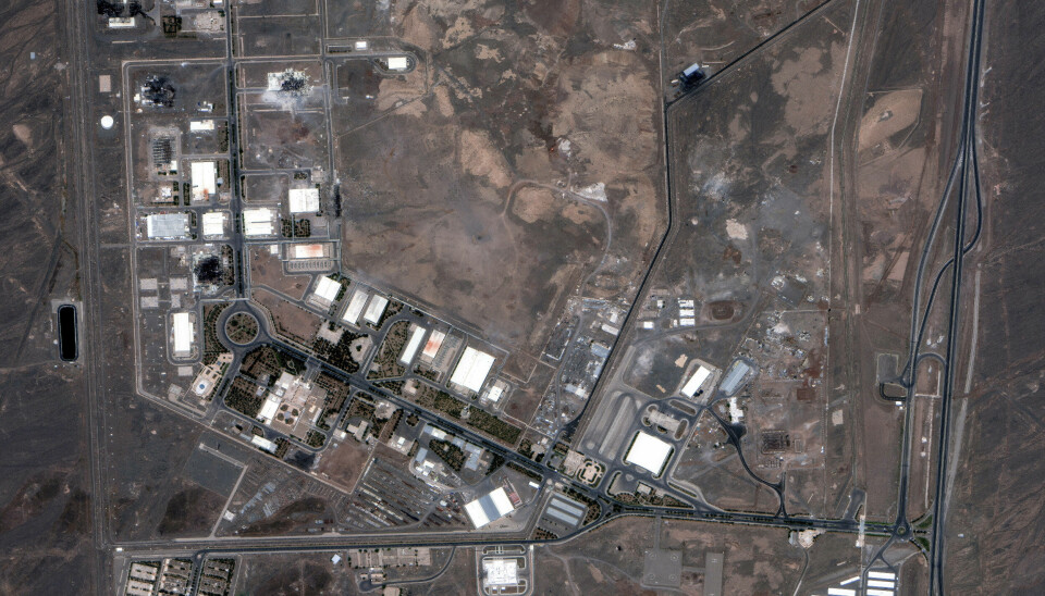 Satellittbilder av atomanlegget i Natanz i Iran etter at USAs bombeangrep 22. juni.