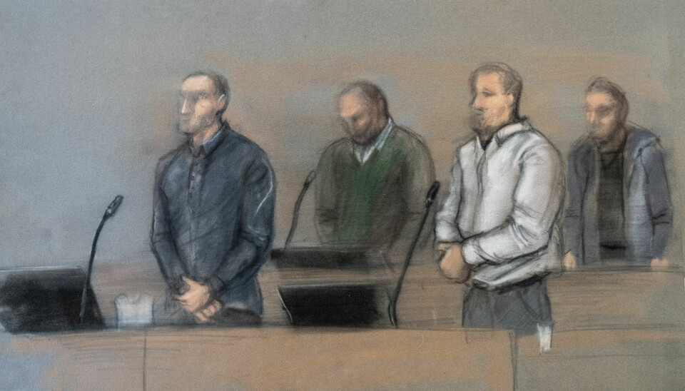 De fire tiltalte fikk langt kortere straffer enn påtalemyndigheten ba om.
Tegning: Ane Hem / NTB