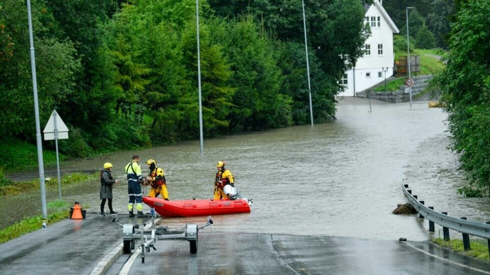 Ekstremværet Hans rammet flere norske kommuner hardt, blant annet fikk Lillestrøm kommune merket flommassene. Kommunen er også på topp tre-listen over landets mest klimautsatte kommuner ifølge Tryg forsikring. Foto: Rodrigo Freitas / NTB