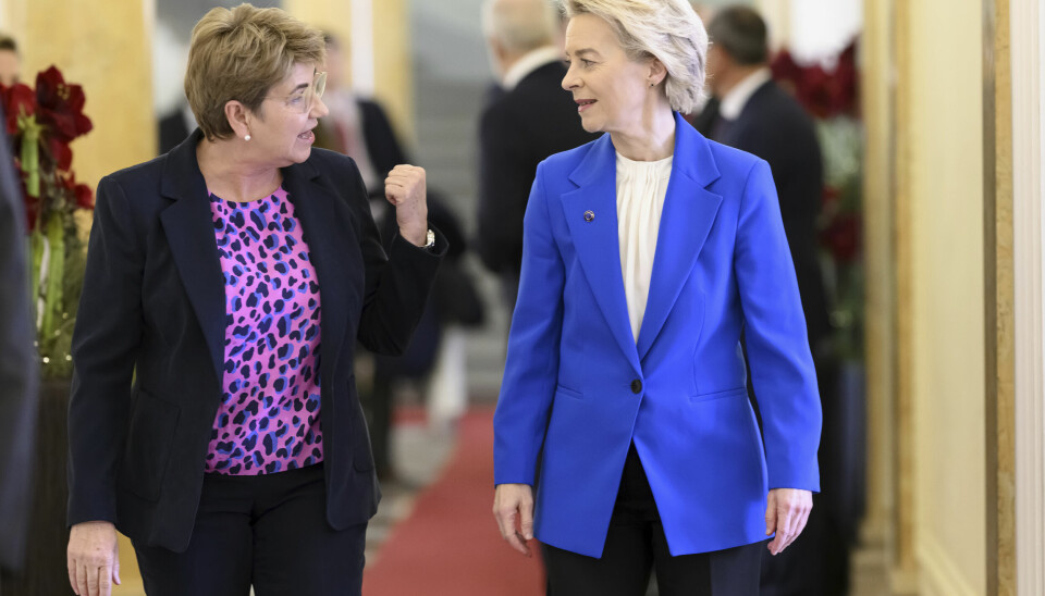 Sveits tidligere forbundspresident Viola Amherd under møtet med Von der Leyen i desember.