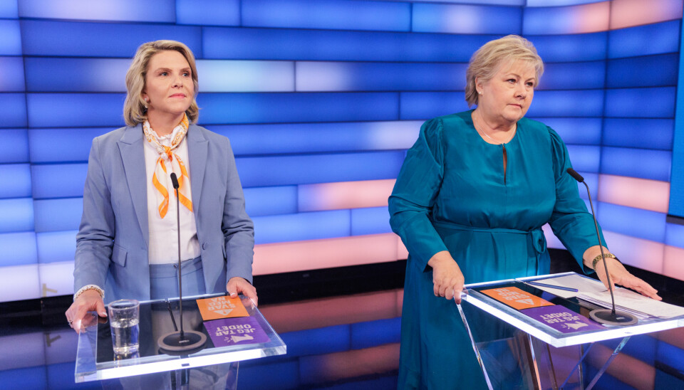 Fremskrittspartiets partileder Sylvi Listhaug og Høyres partileder Erna Solberg har lagt fram hvert sitt løfte om styrking av politiet.