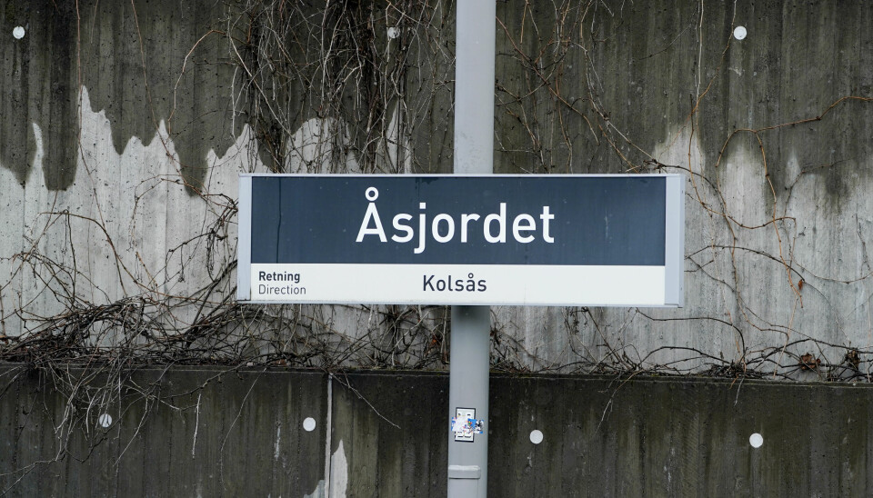 Hendelsen skal ha skjedd her på Åsjordet stasjon på T-bane linje 3, også kjent som Kolsåsbanen.