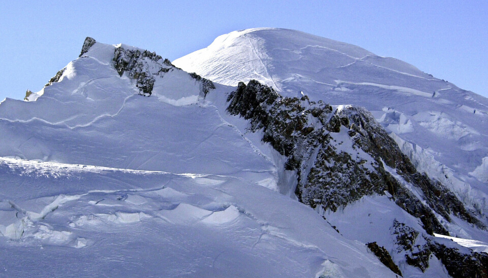 Det er målt varmegrader på Vest-Europas høyeste fjell, Mont Blanc på grensa mellom Frankrike og Italia.
