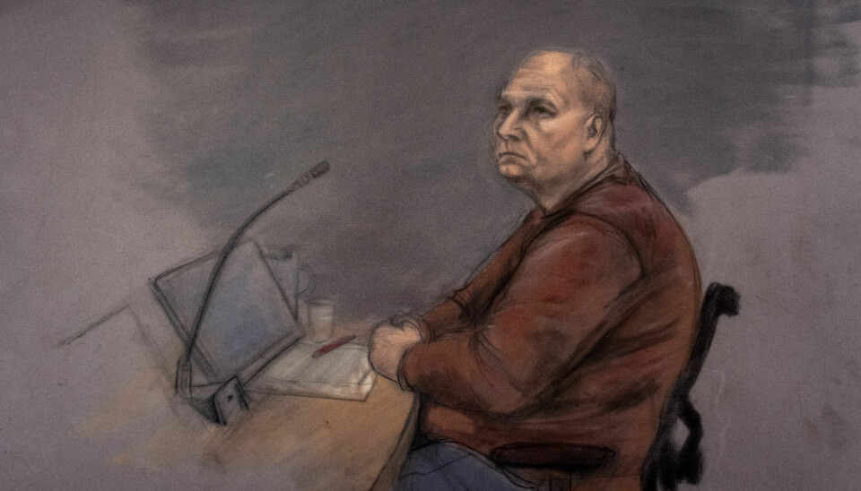 Jan Helge Andersen (44) fastholder sin uskyld etter den siste tiltalen for drap på Lena Sløgedal Paulsen. Mandag kommer lagmannsrettens konklusjon. Tegning: Ane Hem / NTB