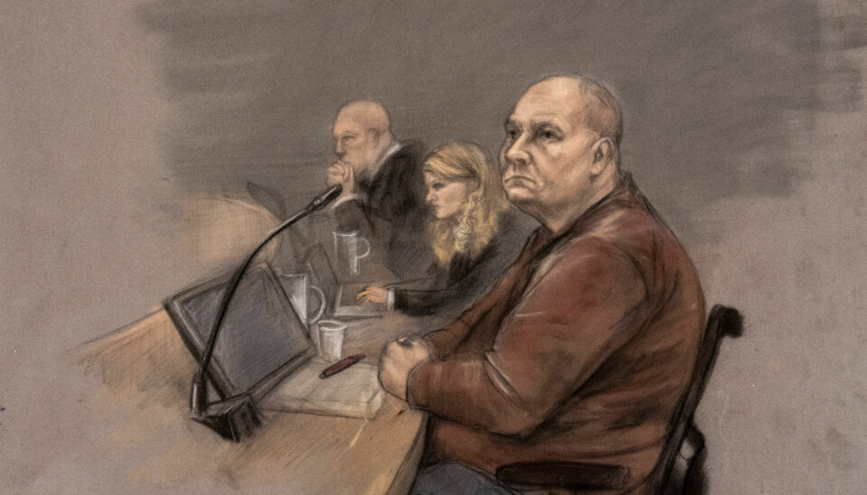 Gulating lagmannsrett mener Jan Helge Andersen må dømmes til forvaringsstraff for drapet på Lena Sløgedal Paulsen (10) i Baneheia 19. mai 2000. Tegning: Ane Hem / NTB