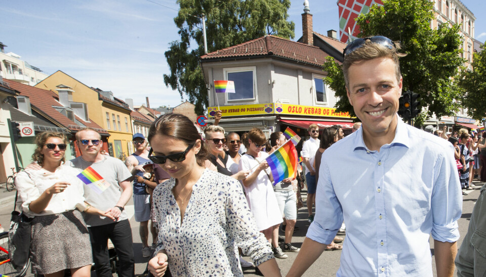 Daværende KrF-leder Knut Arild Hareide under Oslo Pride i 2016.