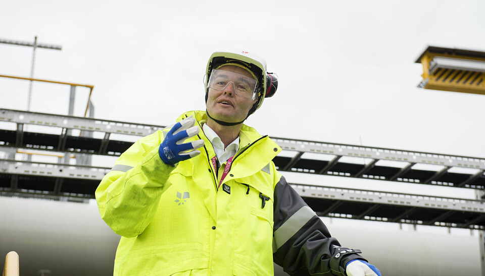 Trond Bokn, direktør for prosjektutvikling i Equinor, på Mongstad der oljen fra Johan Sverdrup-feltet ankommer i rør.
