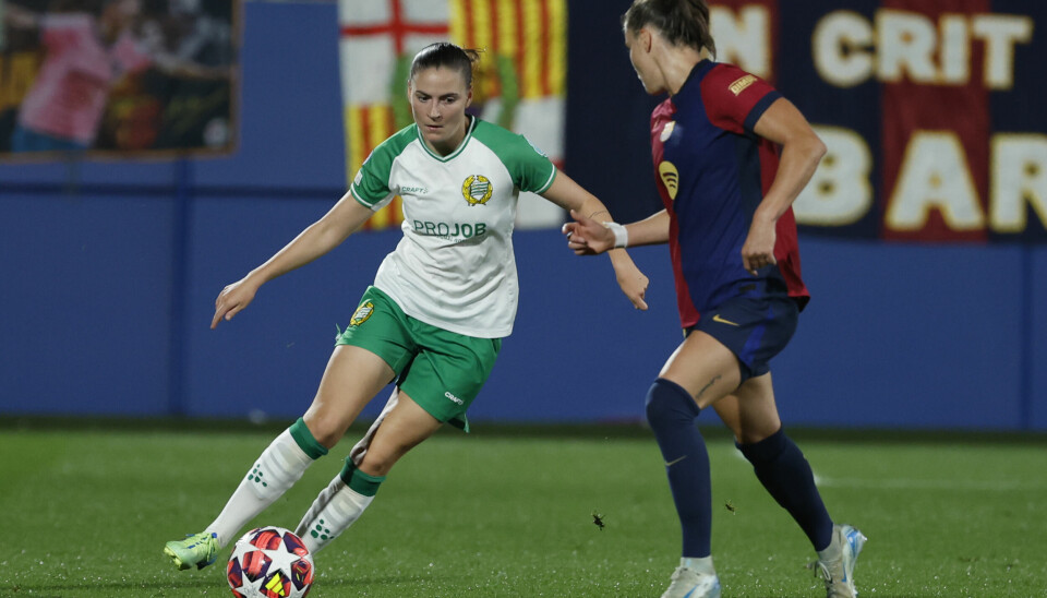Smilla Vallotto i aksjon for Hammarby i mesterligakamp mot Barcelona. Neste sesong spiller den sveitsiske rogalendingen for Wolfsburg.