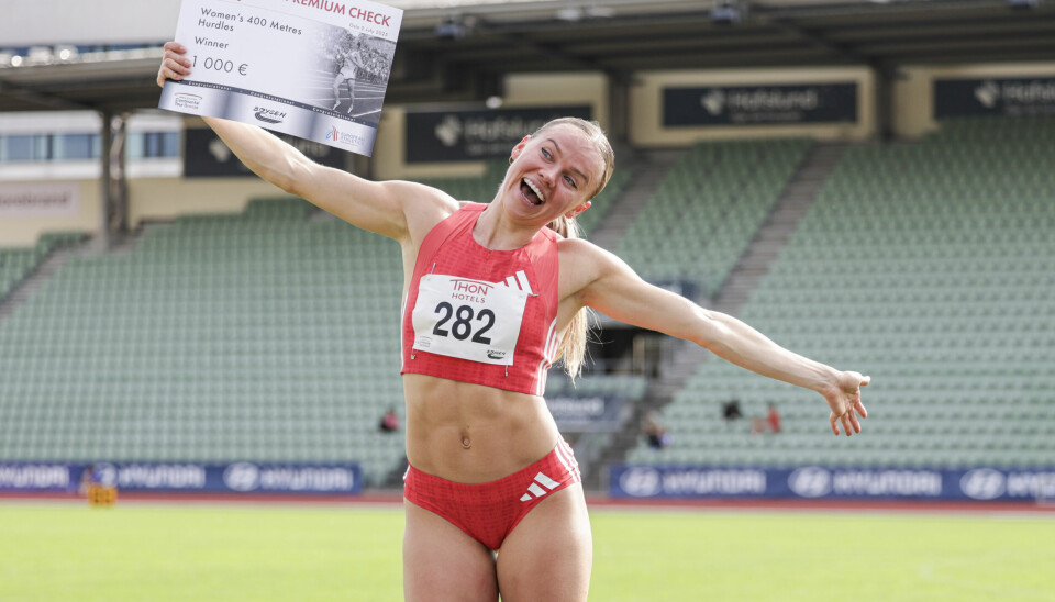 Andrea Rooth vant 400 meter hekk på Bislett onsdag kveld.