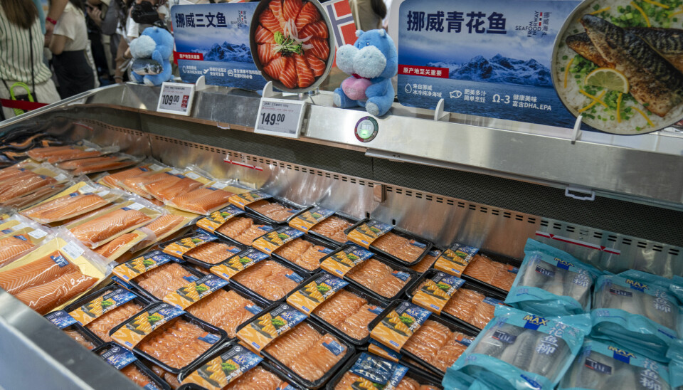 Norsk fisk på et supermarked i Shanghai.