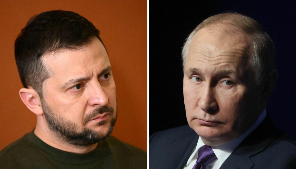 Volodymyr Zelenskyj og Vladimir Putin.