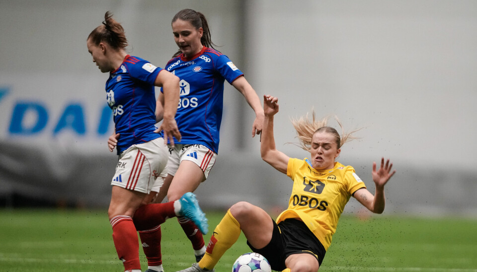 Lillestrøms Andrea Holmstrøm i aksjon i den aktuelle kampen mot Vålerenga i april.