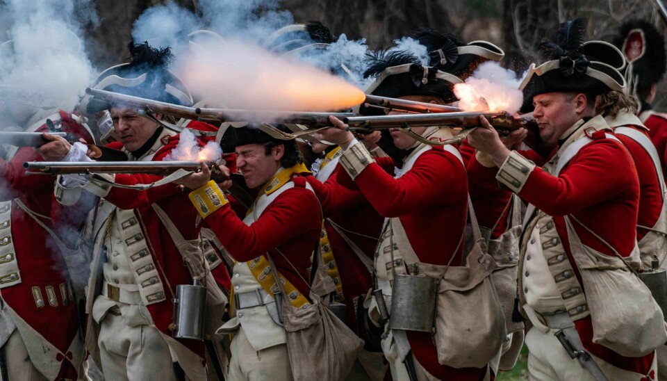 En rekonstruksjon av Battle Road ved Minute Man National Historical Park i Lincoln, Massachusetts i 2024.
