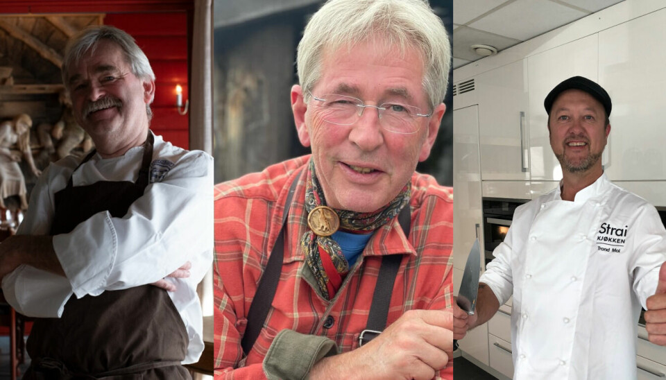 Hva er best av hardkokt eller bløtkokt egg? Norges kjendiskokker deler sin mening med ABC Nyheter. Her er Frode Aga (t.v.), Arne Brimi og Trond Moi avbildet.
