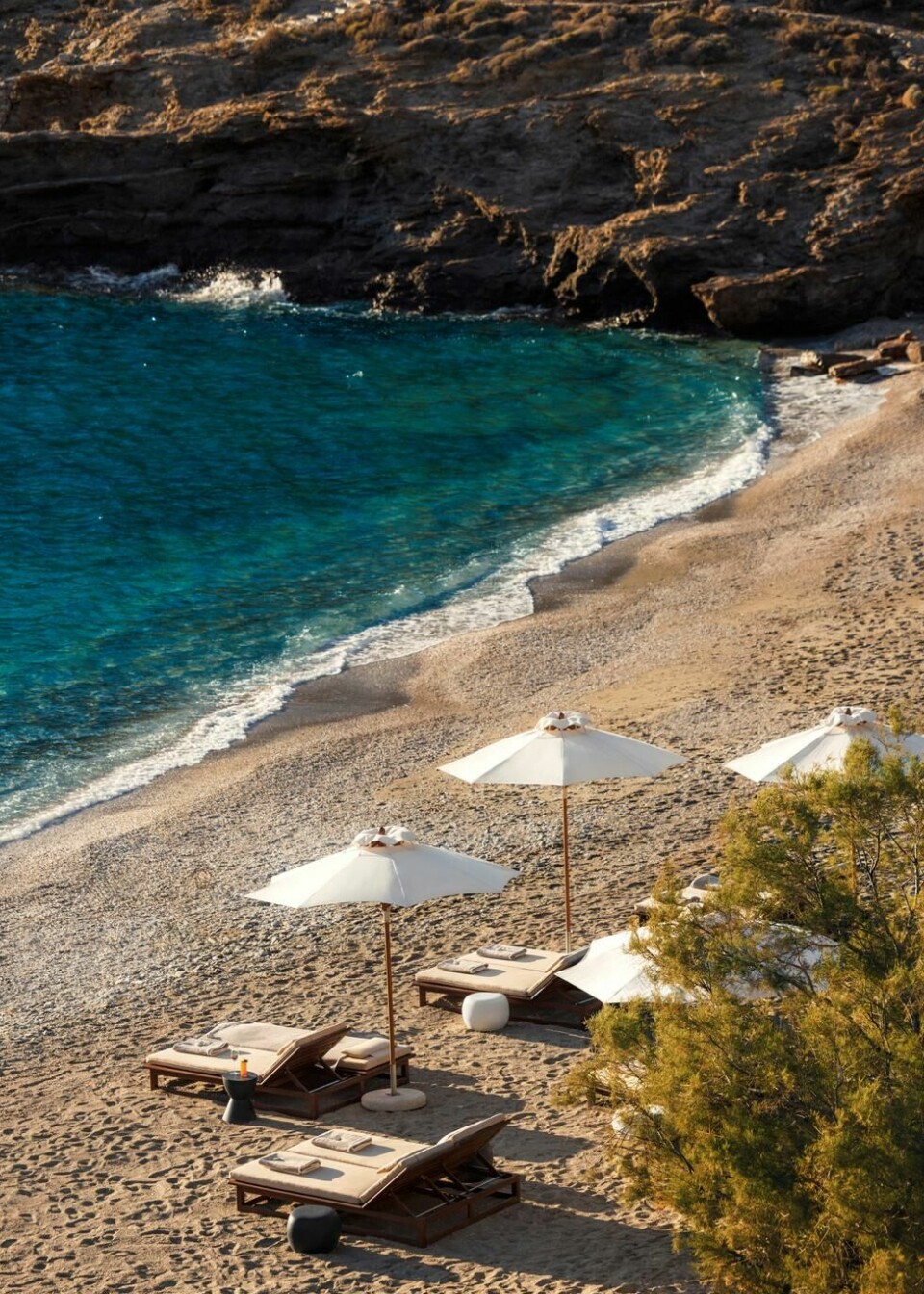 Privat strandområde har de også på One and Only Kea Island.