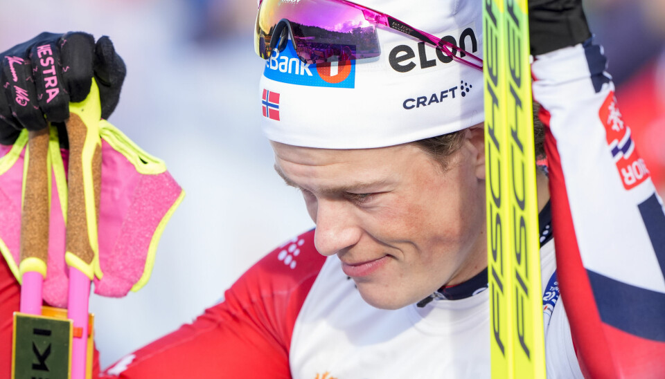 Johannes Høsflot Klæbo etter femmilsgullet i ski-VM.