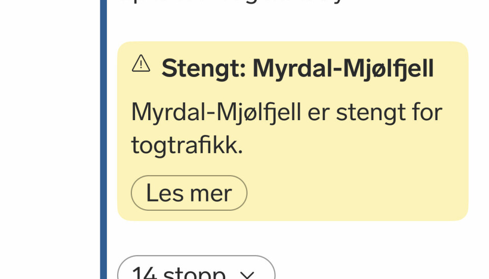 Bergensbanen er stengt, og ingen tog kjører mellom Ål og Voss etter at et godstog sporet av ved Myrdal fredag kveld.