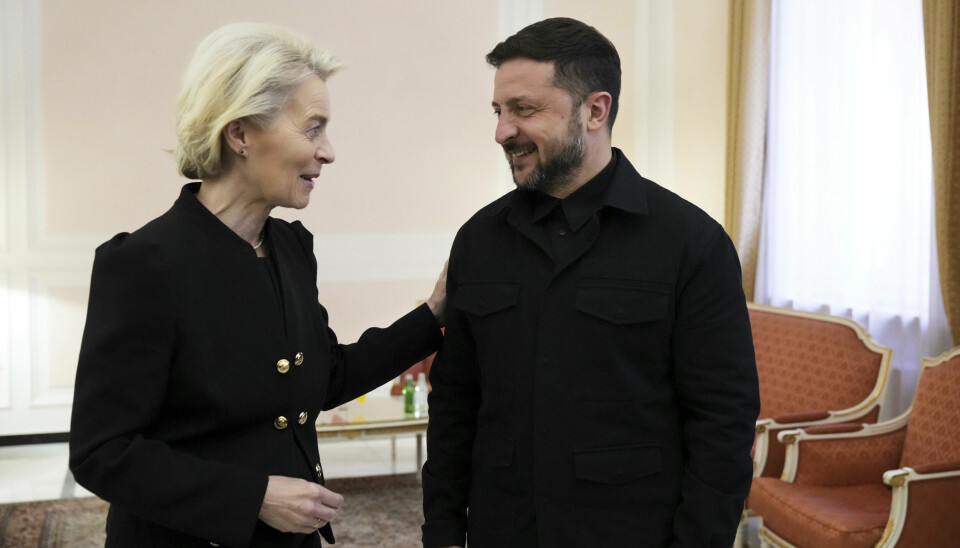 EU-kommisjonens leder Ursula von der Leyen sammen med Ukrainas president Volodymyr Zelenskyj i Roma i april. Arkivfoto: Andrew Medichini / AP / NTB