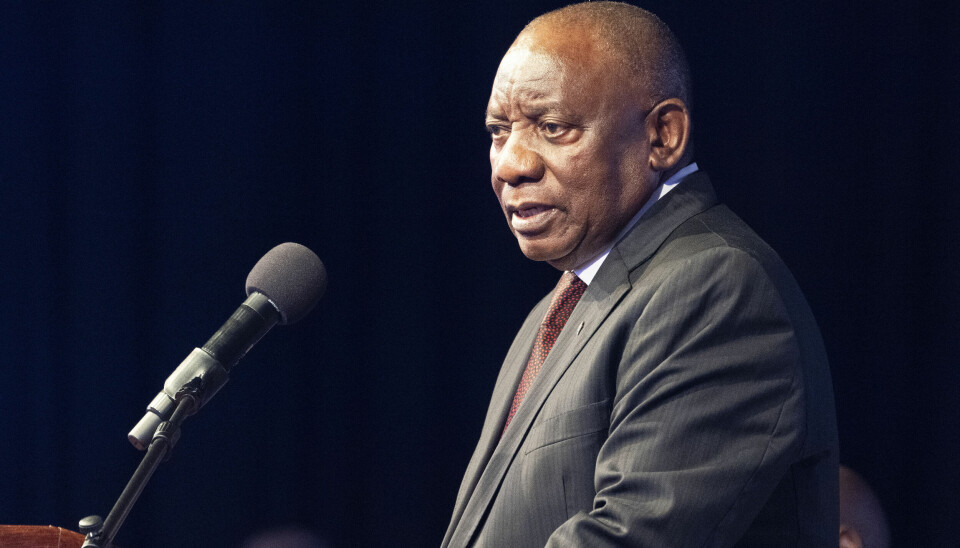Sør-Afrikas president Cyril Ramaphosa under åpningen av G20 i februar i år. Sør-Afrika er vertsland for samlingen.