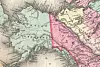 Kart over det russiske Alaska fra 1860. Foto: Wikimedia Commons.