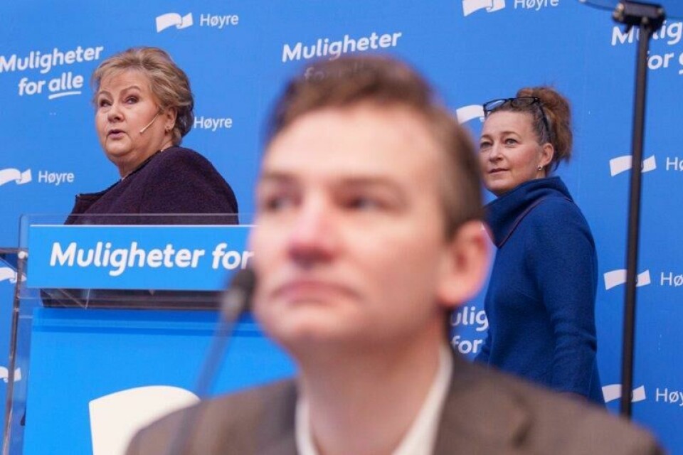 Høyre-leder Erna Solberg lover statsrådsplass til Henrik Asheim, Ine Eriksen Søreide og Tina Bru dersom Høyre kommer i regjering til høsten.