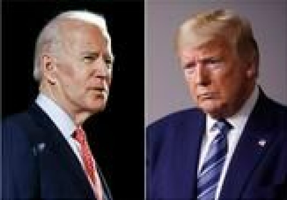 Tidligere visepresident Joe Biden og president Donald Trump kjemper om hvem som skal styre USA etter valget 3. november. Foto: AP / NTB scanpix Tidligere visepresident Joe Biden og president Donald Trump kjemper om hvem som skal styre USA etter valget 3. november. Foto: AP / NTB scanpix Foto: NTB scanpix