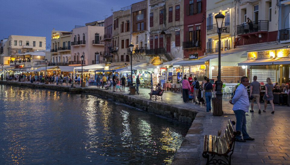 Den indre venetianske havnen i Chania på Kreta i Hellas i 2015.