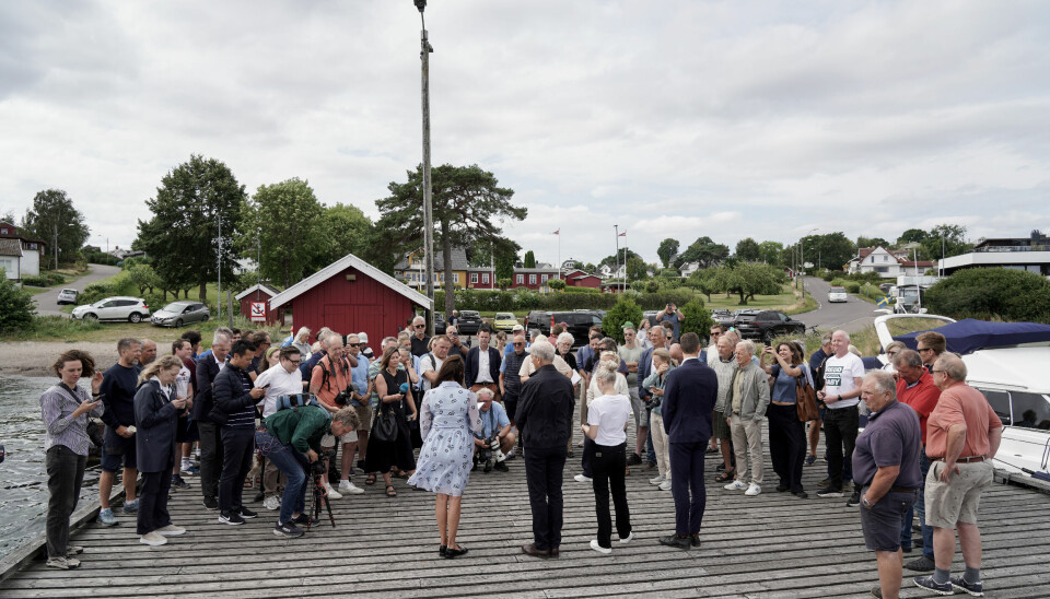 Klima- og miljøminister Andreas Bjelland Eriksen, SVs leder Kirsti Bergstø, statsminister Jonas Gahr Støre og fiskeri- og havminister Marianne Sivertsen Næss presenterte nye tiltak for Oslofjorden.