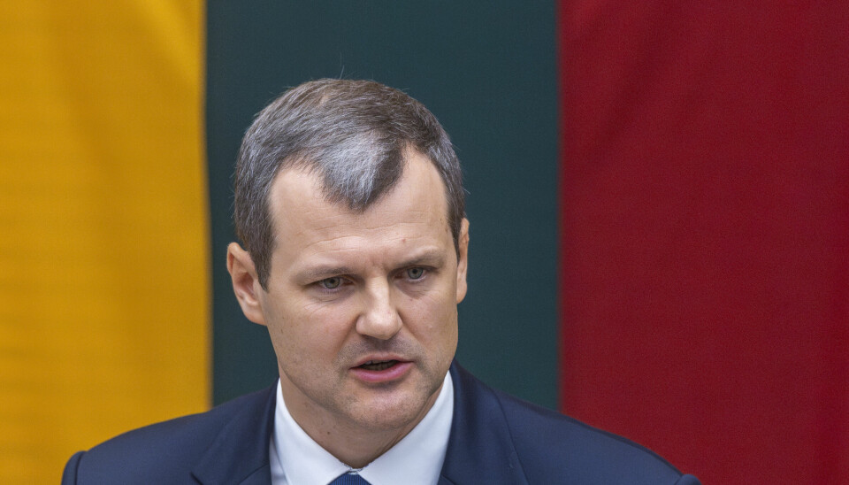 Gintautas Paluckas på et bilde fra i fjor høst. Torsdag ble det kjent at han gir seg som statsminister.