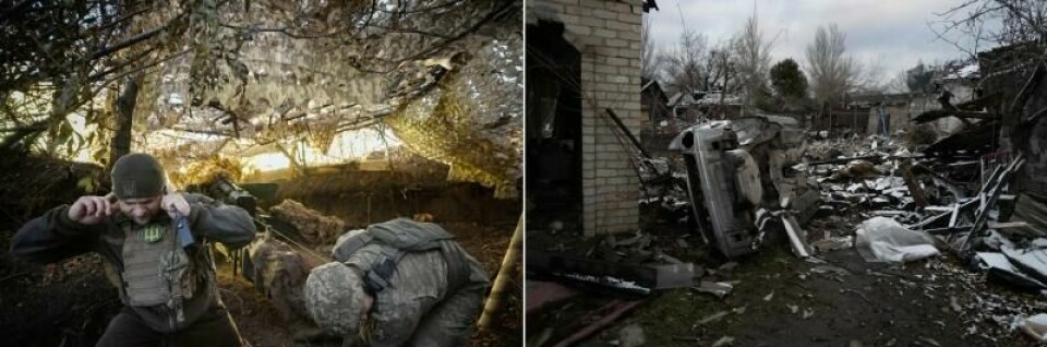 Ukrainske soldater holder foreløpig sine stillinger utenfor Pokrovsk, men deler av byen ligger allerede i ruiner. Ukrainske soldater holder foreløpig sine stillinger utenfor Pokrovsk, men deler av byen ligger allerede i ruiner. Foto: NTB