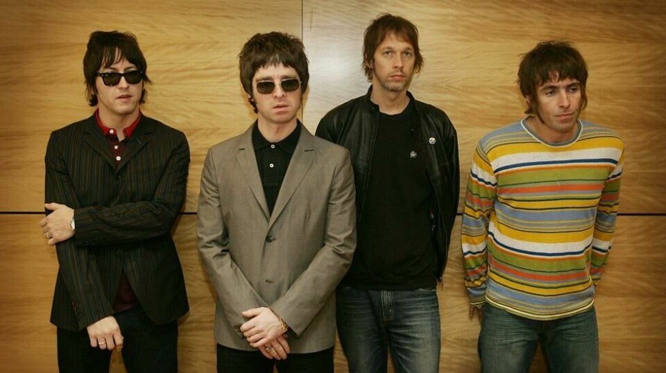 Oasis fra venstre til høyre: Gem, Noel Gallagher, Andy Bell and Liam Gallagher.