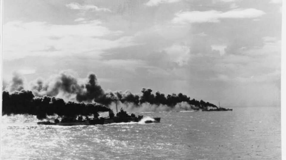 USS Samuel B. Roberts sank utenfor Manila i 1944. FOTO: Det amerikanske forsvarsdepartementet
