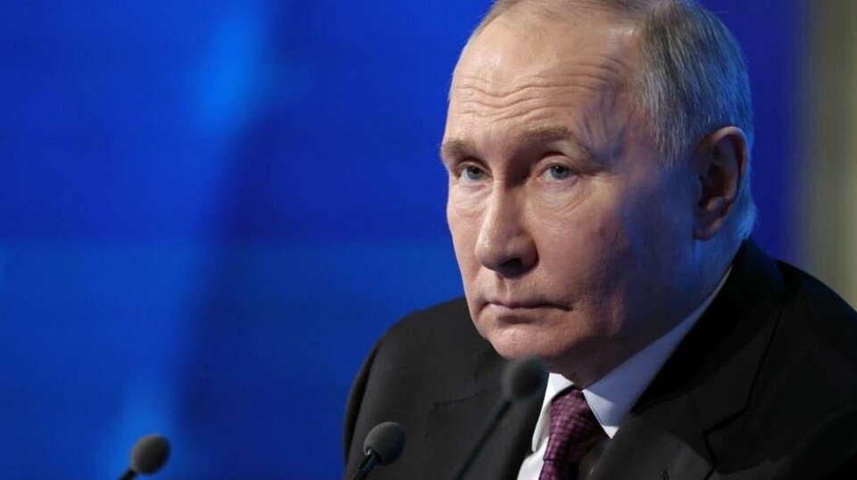Russlands president Vladimir Putin under kongressen til Russian Union of Industrialists and Entrepreneurs i Moskva 25. april 2024.