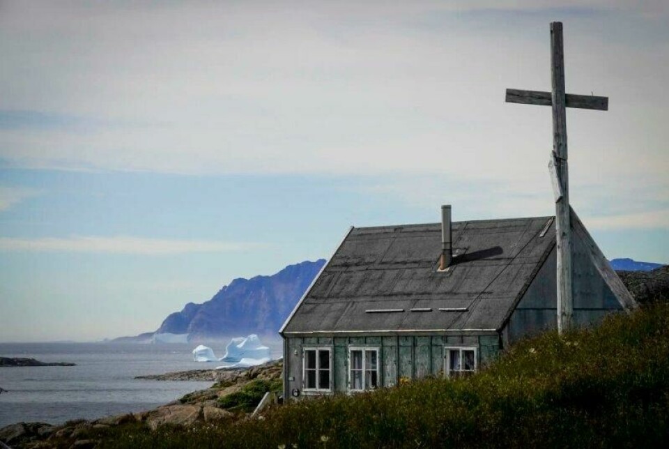 En norsk prest sto bak det første danske forsøket på å opprette koloni på Grønland. Her et kirkebygg i Tasiilaq på Øst-Grønland.
