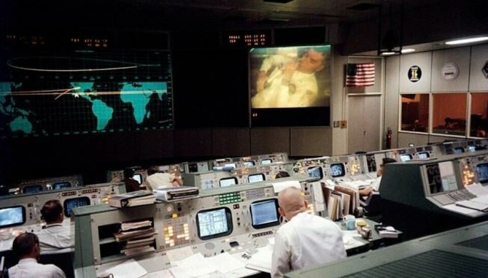 Slik så det ekte Mission Control-rommet ut under Apollo 13-oppdraget. Dette bildet er tatt før ulykken skjedde. (Bilde: NASA) Slik så det ekte Mission Control-rommet ut under Apollo 13-oppdraget. Dette bildet er tatt før ulykken skjedde. (Bilde: NASA)