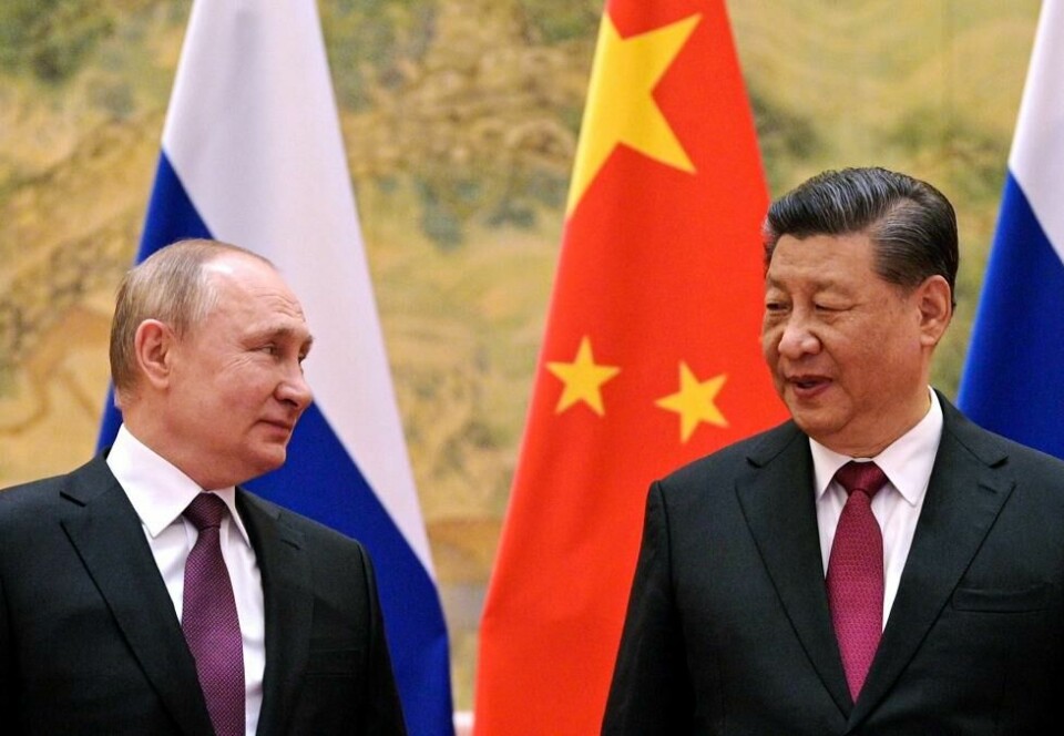 Kinas president Xi Jinping (t.h.) har varslet at vennskapet med Russland og landets president Vladimir Putin (t.v.) «ikke hadde noen grenser». Foto: AP / NTB Kinas president Xi Jinping (t.h.) har varslet at vennskapet med Russland og landets president Vladimir Putin (t.v.) «ikke hadde noen grenser». Foto: AP / NTB Foto: NTB