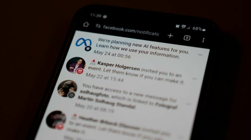 Meta har sendt ut varsel til brukerne om planene i Facebook- og Instagram-appen. Foto: Stian Lysberg Solum / NTB