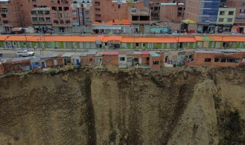 Den falleferdige rekken med hus i El Alto i Bolivia blir kalt for «Suicide Homes».