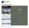 Flyradartjenesten Flightradar24 dokumenterte den siste passasjerflyvingen med KLMs Boeing 747. Foto: Twitter/@flightradar24