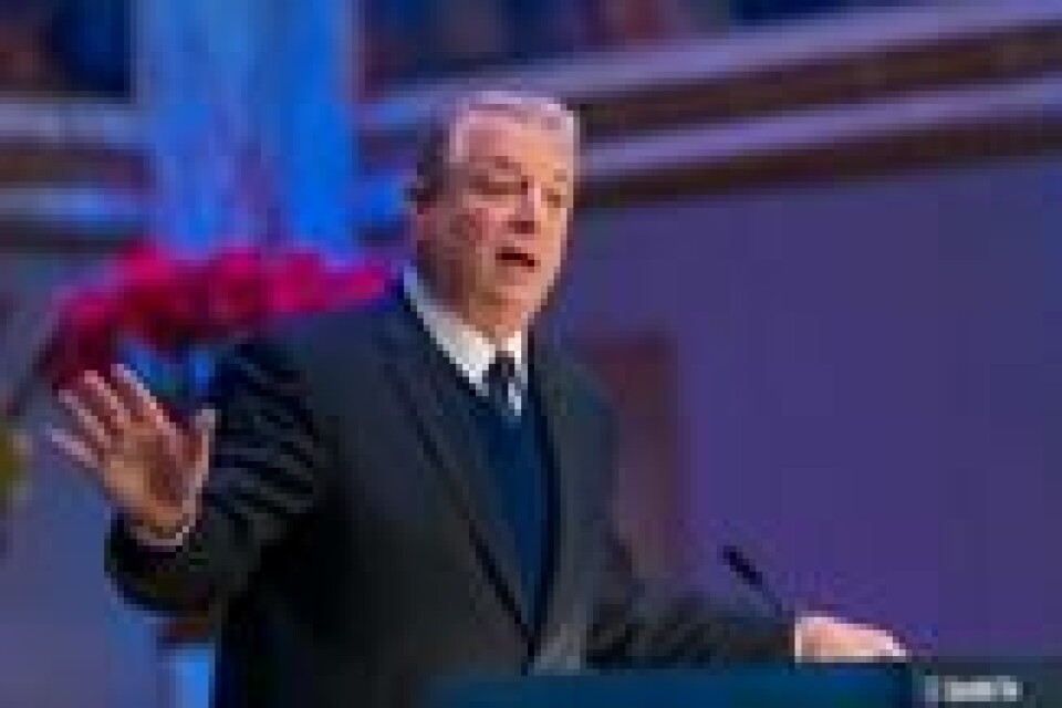 Tidligere visepresident og nobelprisvinner Al Gore under et besøk i Norge 2018. Foto: Heiko Junge / NTB Tidligere visepresident og nobelprisvinner Al Gore under et besøk i Norge 2018. Foto: Heiko Junge / NTB Foto: NTB