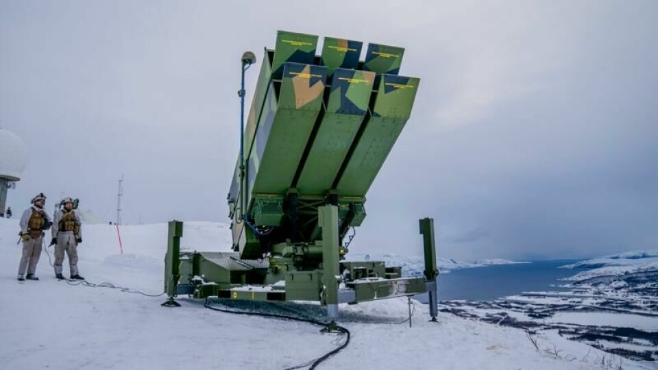 NASAMS på en fjelltopp ved Evenes flystasjon. NASAMS på en fjelltopp ved Evenes flystasjon. Foto: Stian Lysberg Solum / NTB