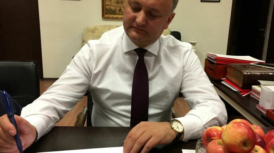 IGOR DODON: Sosialistpartiets presidentkandidat Igor Dodon skårer himmelhøyt over de andre på fersk meningsmåling. Han vil endre Moldovas kurs fra EU til Russland.