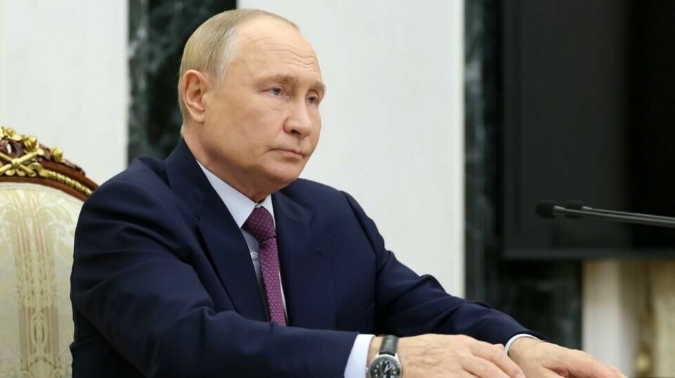 President Vladimir Putin under onsdagens møte i Russlands sikkerhetsråd, hvor han presenterte sine forslag til endringer i landets atomdoktrine. Foto: Aleksandr Kazakov / Sputnik / Pool / AP / NTB
