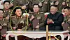 Kim Jong Un og general Kim Yong Bok sammen med andre toppmilitære generaler i juli 2020 | Foto: KCNA