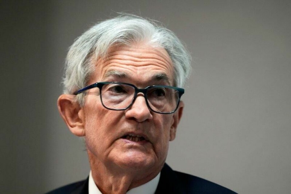 Jerome Powell holdt en tale på den årlige SABEW-konferansen for næringslivsjournalister i USA fredag.