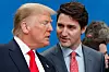 Canadas avtroppende statsminister Justin Trudeau gjentar advarselen til president Donald Trump (t.v.) om at landet vil komme med motsvar om USA innfører straffetoll. Her er de to lederne på et bilde fra 2019. Foto: Frank Augstein / AP / NTB